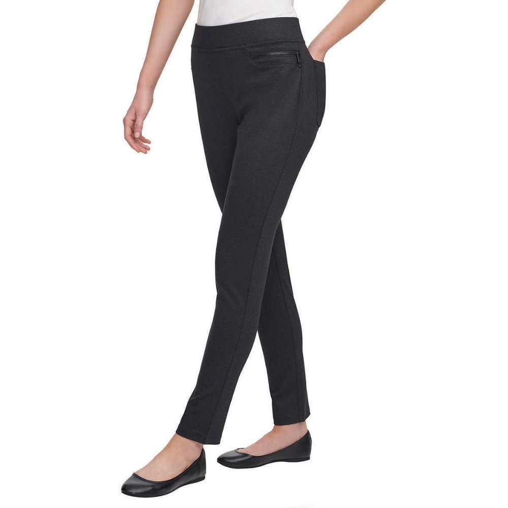 DKNY Jeans Women's Mid Rise Pull-On Ponte Pant - Grey Diamond